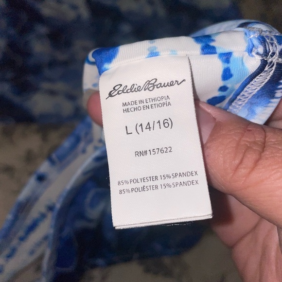 Eddie Bauer Blue and white heart 2pcs bikini tank and bottom - Picture 4 of 6